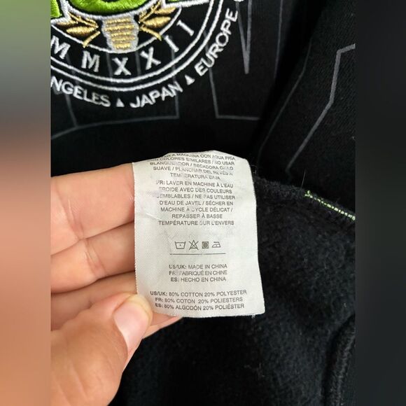 HUF - FOREVER TORCH CREWNECK - BLACK GREEN CREWNECK SWEATSHIRT SIZE M - Picture 4 of 6